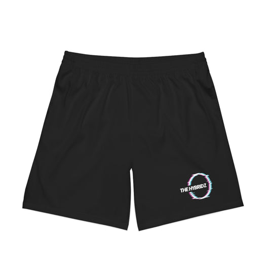 Men's Elastic Beach Shorts (AOP) Black